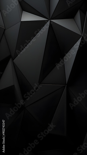 Digital black modern 3d geometry abstract graphic poster background