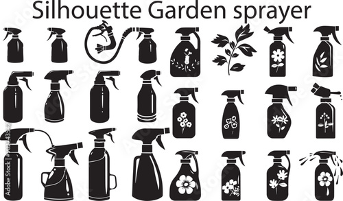 Modern Black Silhouette Garden Sprayer Design Elements