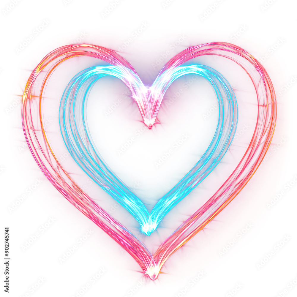 PNG A heartshape light painting neon night illuminated. PNG A heartshape light painting neon night illuminated.