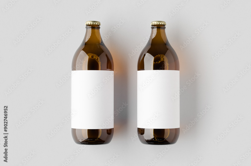 Beer bottle mockup with a blank label.