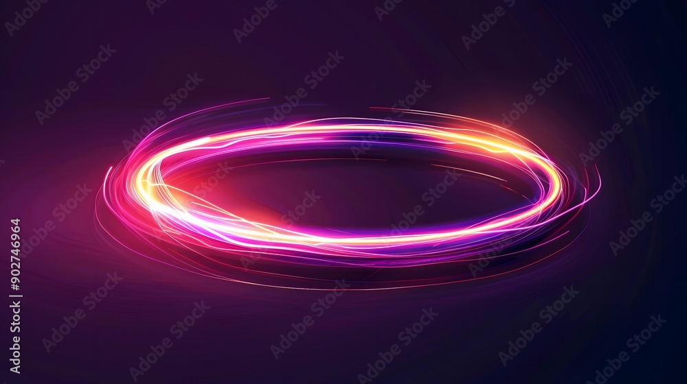 Vector abstract circle neon light line round frame colorful blue purple isolated on black background. Technology modern concept. Vector abstract circle neon light line round frame colorful blue purple isolated on black background. Technology modern concept.
