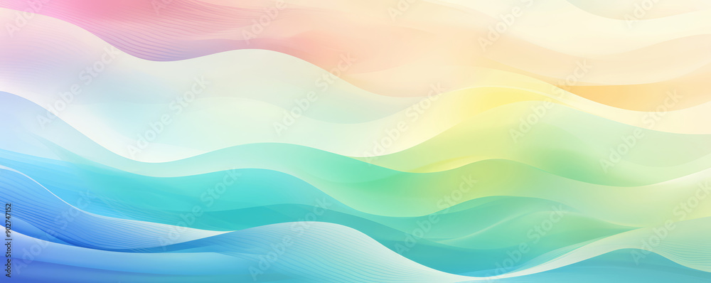 Minimalistic background with soft pastel waves creating a serene and tranquil design, calming decorative elements background Minimalistic background with soft pastel waves creating a serene and tranquil design, calming decorative elements background