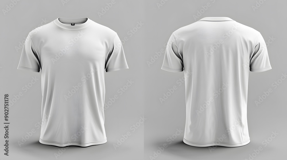 White T-shirt Mockup Showcase. Clean and Realistic Apparel Presentation White T-shirt Mockup Showcase. Clean and Realistic Apparel Presentation