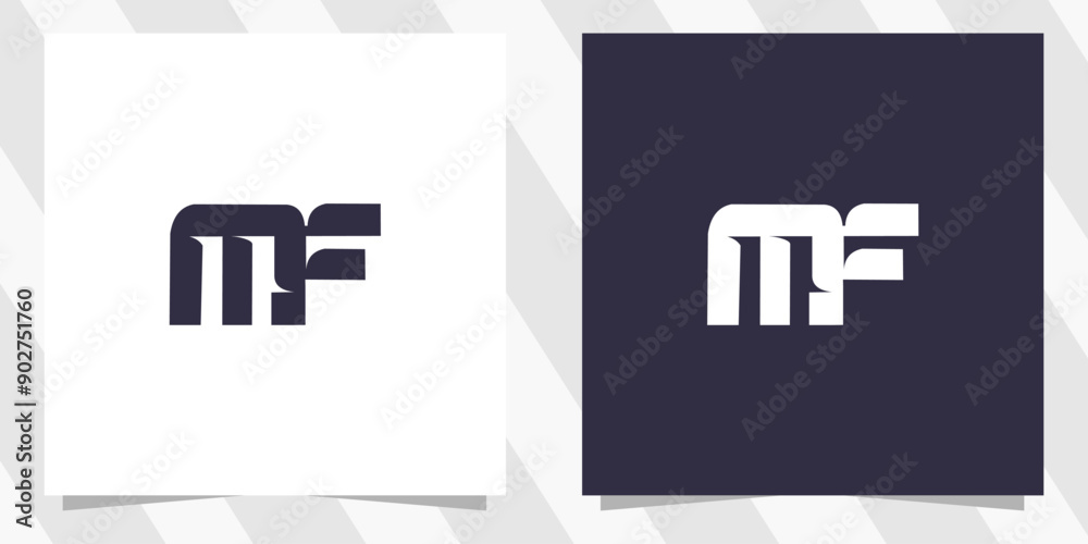 Obraz premium letter mf fm logo design vector