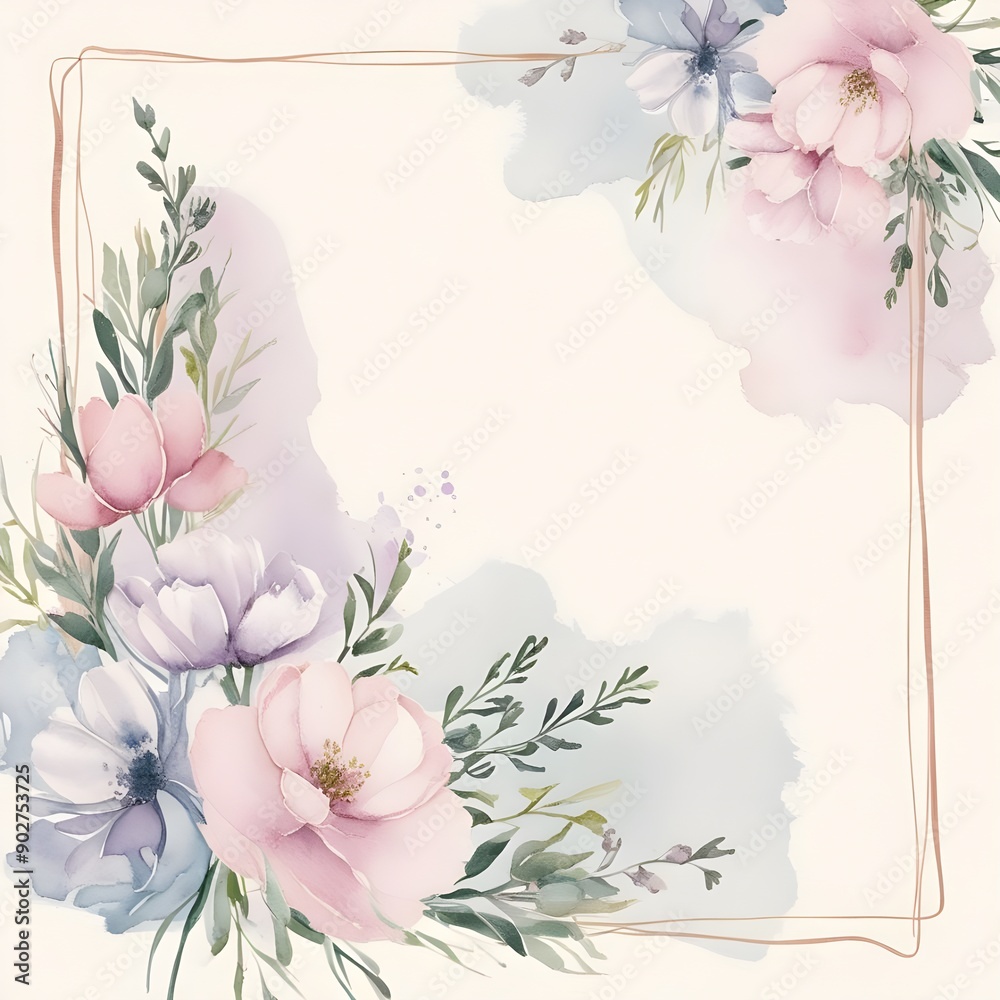 Obraz premium Elegant Floral Watercolor Background, created with generative AI technology 
