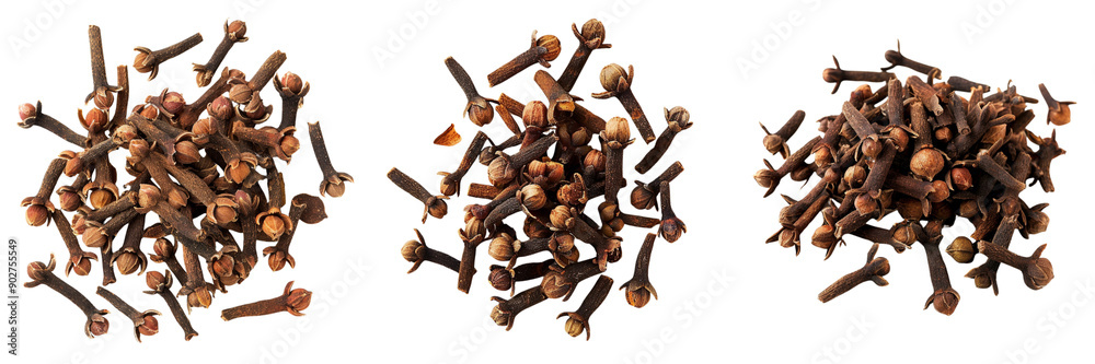 Set of A handful of cloves in a simple arrangement isolated on transparent background   (2)