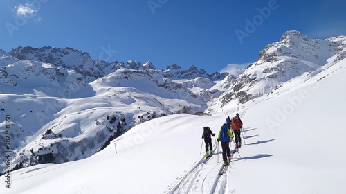 Skiers Enjoying a Break