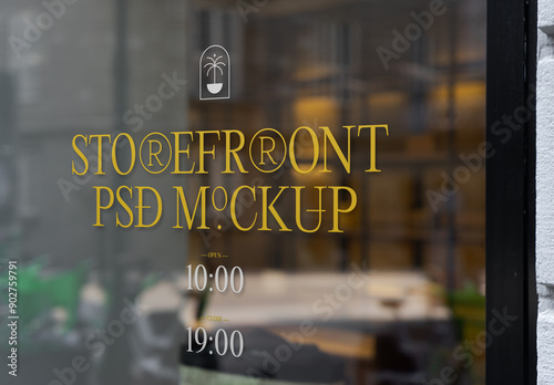 Perspective View Glass Storefront Mockup
