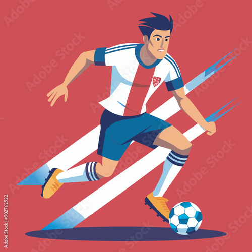 soccer football player flat vector illustration design