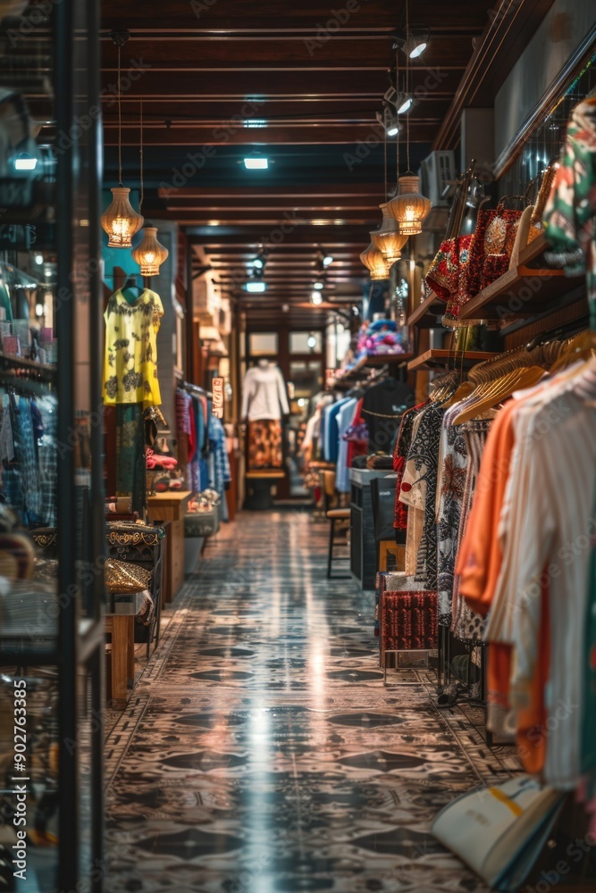 A store filled with various clothing items on display A store filled with various clothing items on display