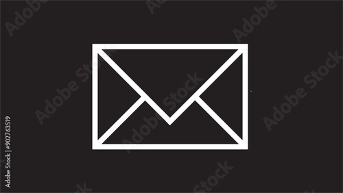 Abstract SMS icon. Dialog, chat, new message. New gmail, email on black background.