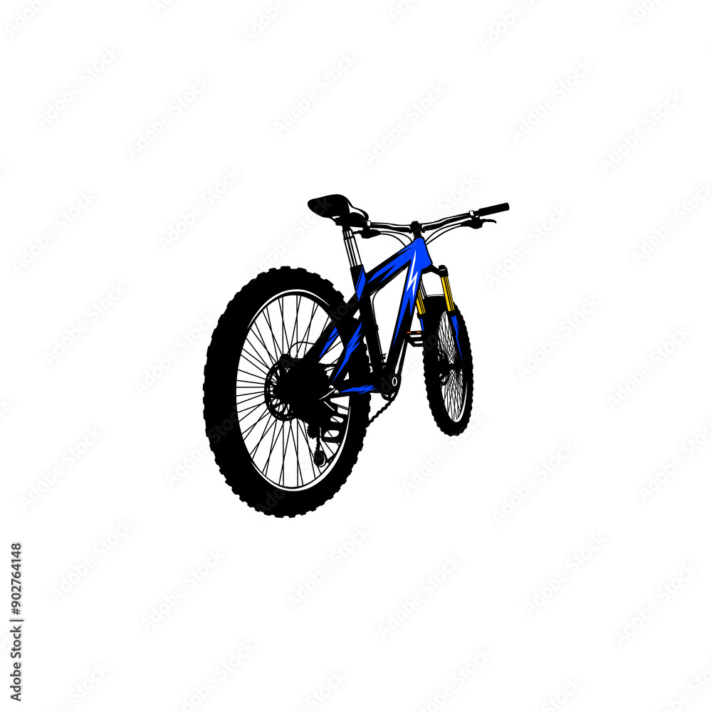 blue bike rear view right side vector illustration blue bike rear view right side vector illustration