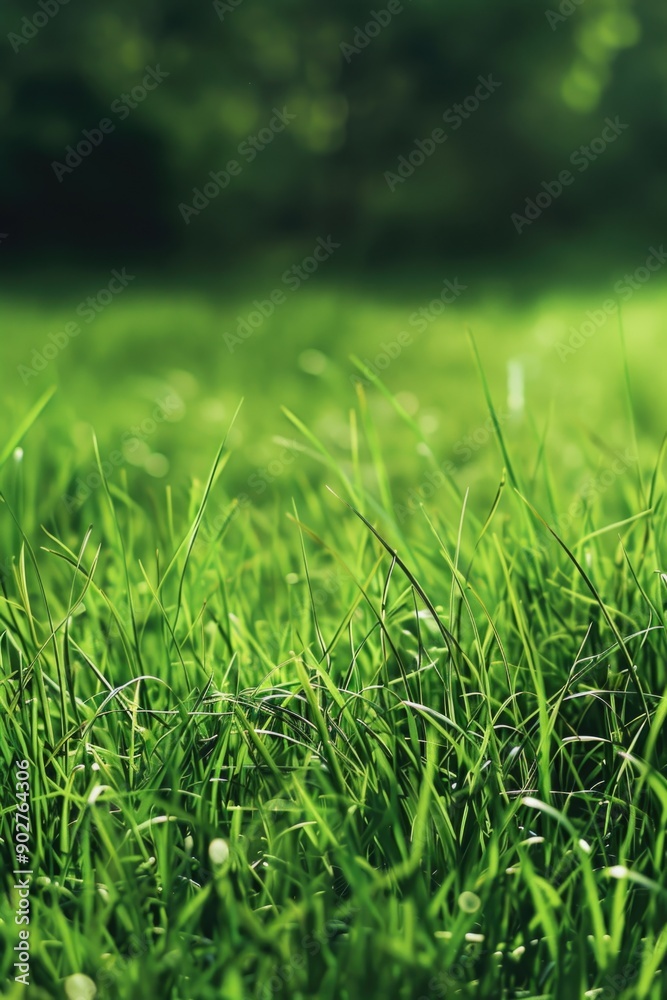 A detailed view of lush green grass with subtle texture and color variation A detailed view of lush green grass with subtle texture and color variation