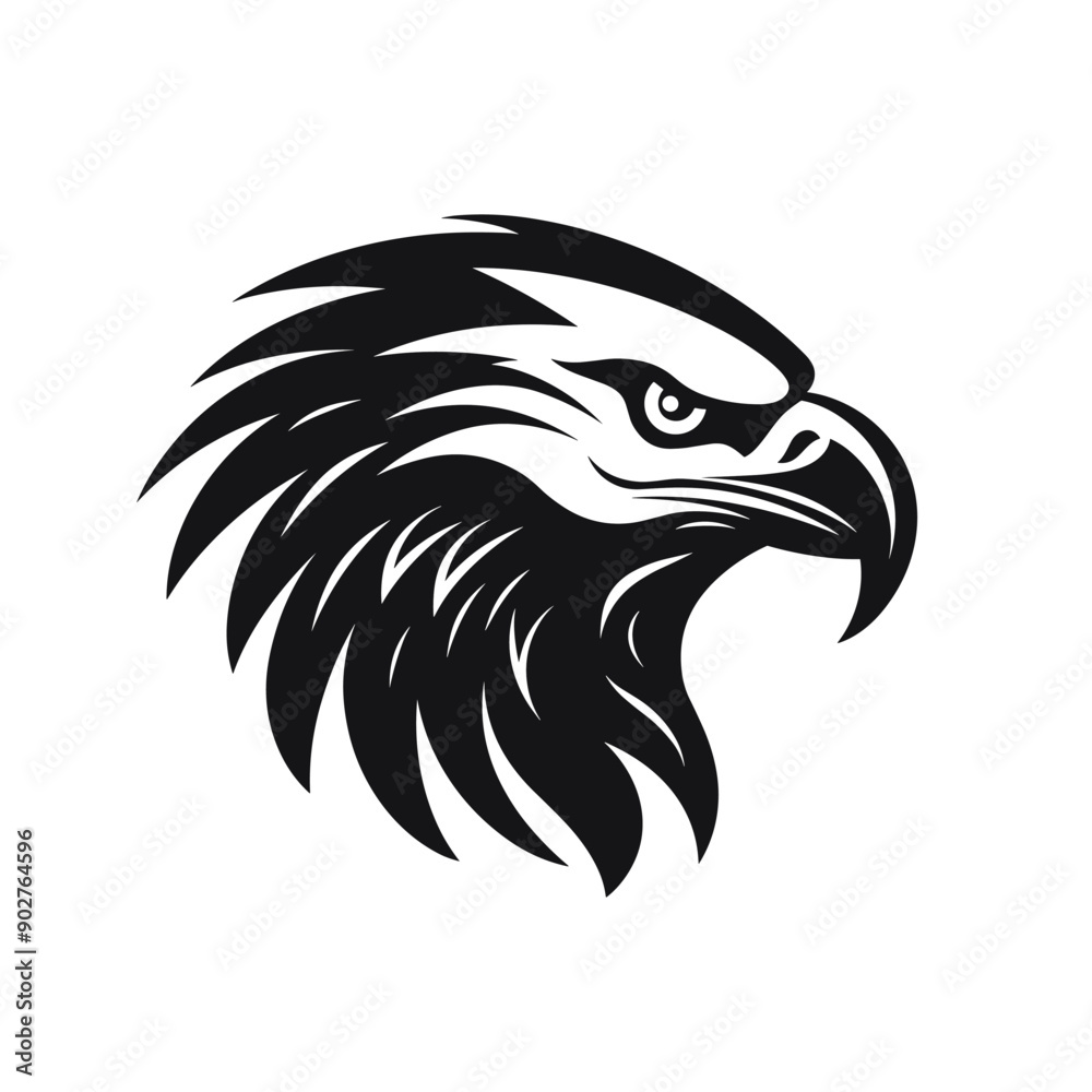Eagle vector minimalistic black icon on white background. Logo, logotype, badge, emblem, sticker Eagle vector minimalistic black icon on white background. Logo, logotype, badge, emblem, sticker