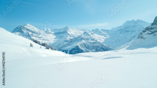 Snowy Swiss Mountain Landscape