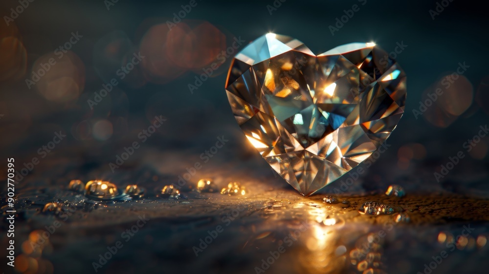 Fototapeta premium Sparkling Heart Diamond.