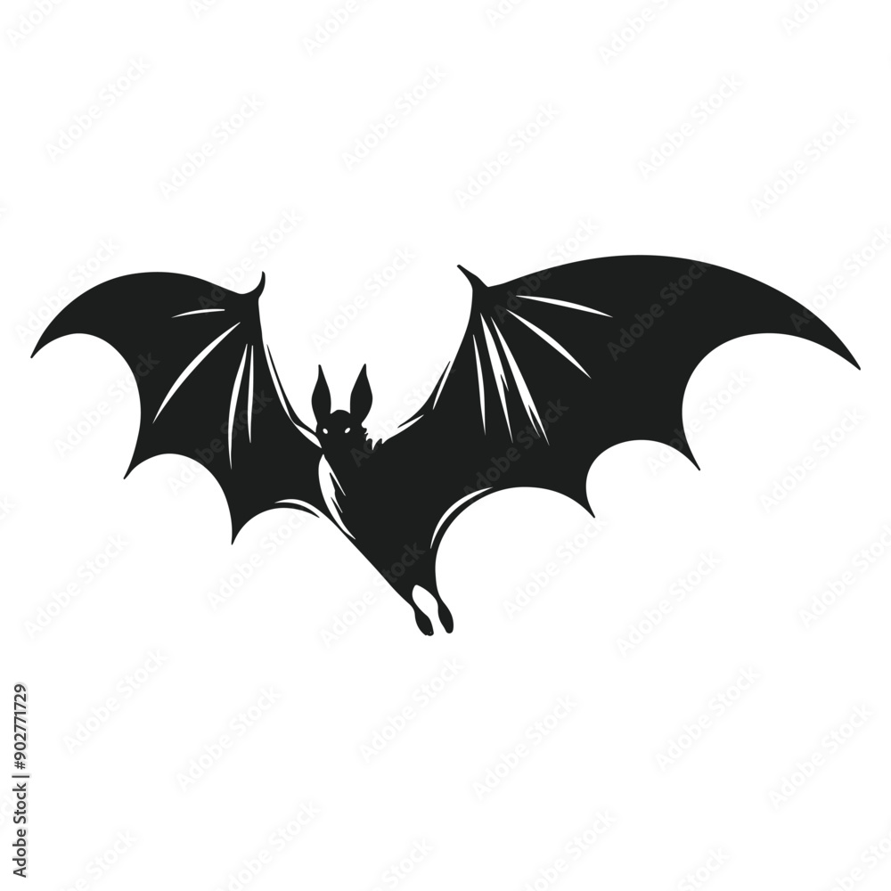 Minimalist Bat Silhouette - Elegant Vector Design for Halloween Minimalist Bat Silhouette - Elegant Vector Design for Halloween