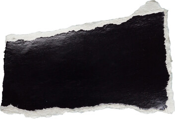 piece of black paper tear isolated on white background