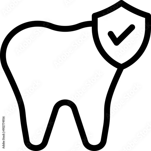 Vector Icon Dental Care, Dental Insurance, Teeth, Protection, Shield, Dentist