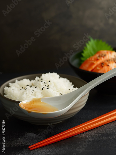 Gleaming miso glazed spoon ...