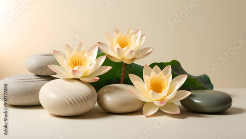 Spa massage, natural alternative treatment (Hot stone massage) GENERATIVE BY AI...