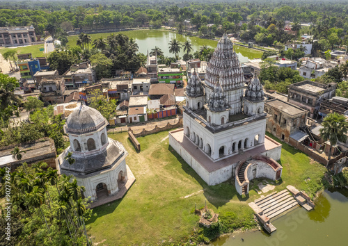 Aerial view of the Roth temple and Shiva Temple, Rajshahi Division, Puthia, Bangladesh photo