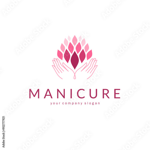 Manicure vector logo design temlate.