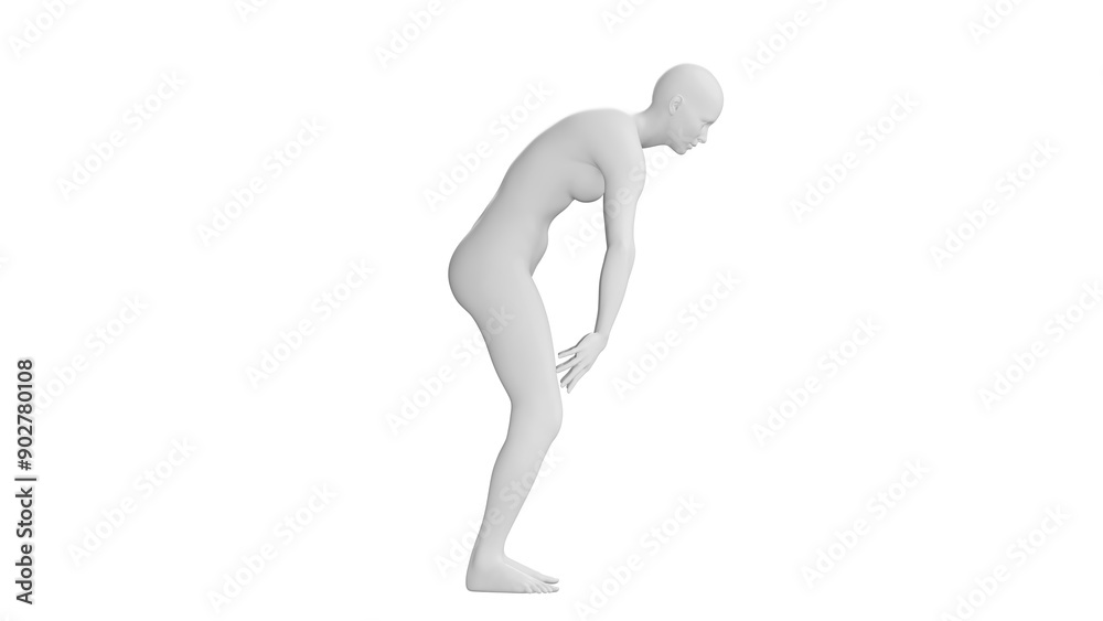 Female Mannequin Leaning Forward and Gesturing Isolated on Transparent Background. Front View Female Mannequin Leaning Forward and Gesturing Isolated on Transparent Background. Front View