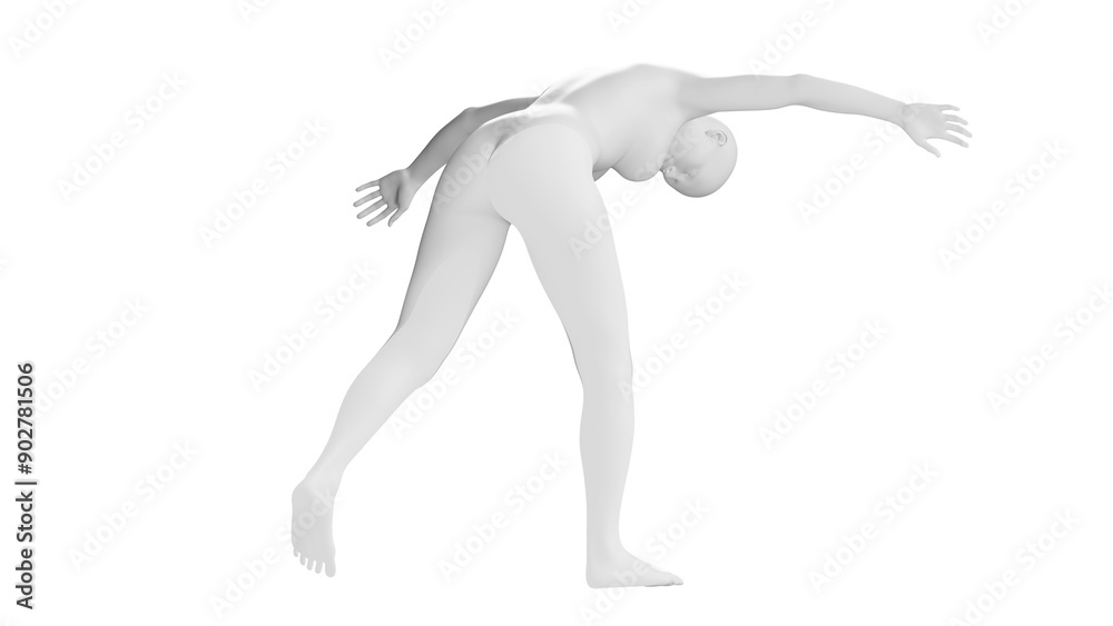 Female Mannequin in Leaning Pose Isolated on Black Background. Back View Female Mannequin in Leaning Pose Isolated on Black Background. Back View