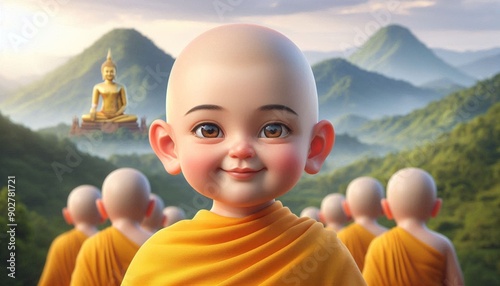 Novices, Buddhism, photo