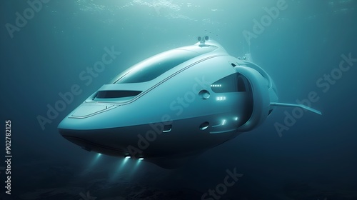 Wallpaper Mural Futuristic Armored Underwater Submersible for Deep-Sea Discovery and Research Torontodigital.ca