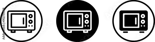 Microwave icon set. Kitchenware icon vector.