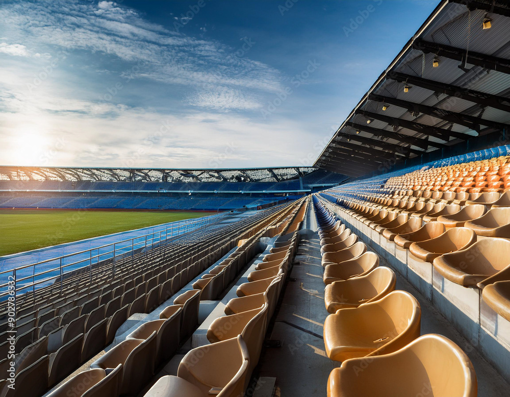 Fototapeta premium Empty seats in a stadium