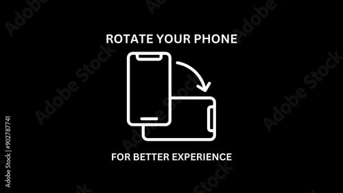 rotate your phone video animation with black background and white device 4k footage free download