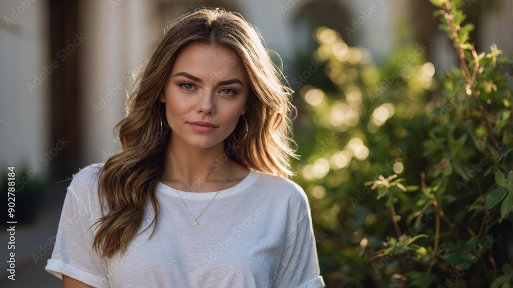 Confident Woman in White Shirt Outdoors
Confident Woman in White Shirt Outdoors