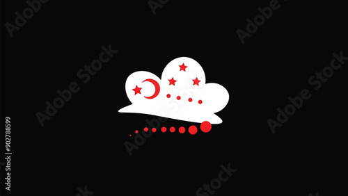  Abstract Weather overcast cloudy icon in metallic grey  beautiful style.