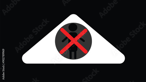 abstract  just man not allowed, no man allowed to enter icon simple.