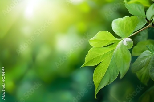 Nature of green leaf in garden at summer. Natural green leaves plants using as spring background cover page greenery environment ecology wallpaper Generative AI