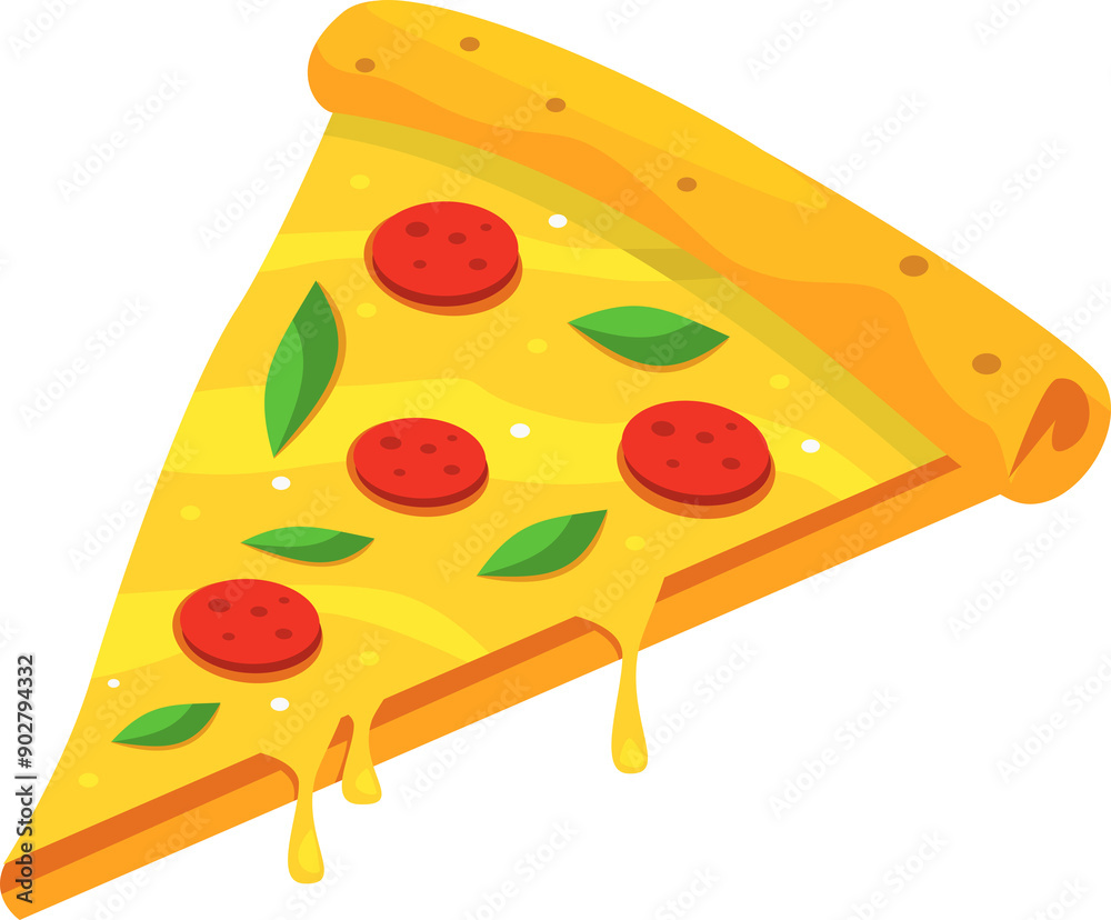 slice of pizza art illustration with simple ingredients slice of pizza art illustration with simple ingredients