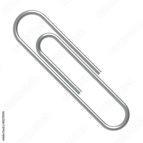 Paper clip. Isolated. 3d illustration.