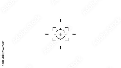Abstract camera square focus target icon on white background.