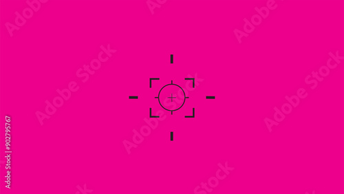 Abstract camera square focus target, simple camera target icon.