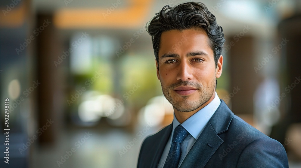 A portrait of a confident, well-dressed businessman in a modern office setting. His direct gaze exudes professionalism, ambition, and readiness to tackle the corporate world. A portrait of a confident, well-dressed businessman in a modern office setting. His direct gaze exudes professionalism, ambition, and readiness to tackle the corporate world.
