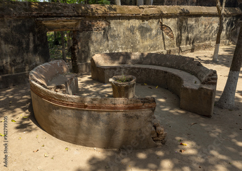 Old heritage house benches, Rajshahi Division, Naogaon Sadar, Bangladesh photo