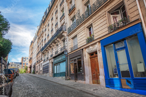 Street in quarter Montmartre in Paris