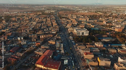 Aerial View of Nairobi Cityscape at Sunset 