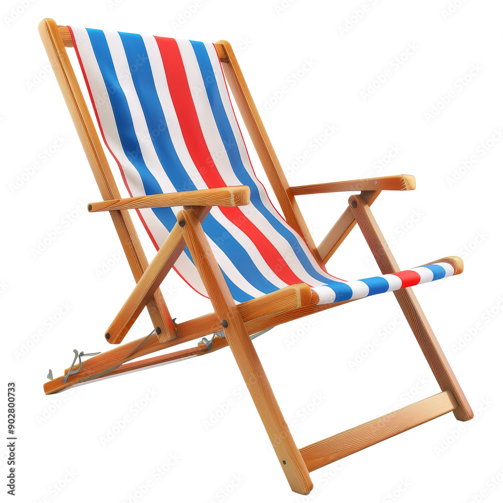 3D beach chair, isolated on transparent 3D beach chair, isolated on transparent
