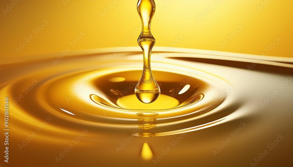 Yellow olive or sunflower oil liquid drop closeup background. Organic cosmetic splashing wave on golden surface texture, orange juice flowing, motor engine fluid smooth ripple Yellow olive or sunflower oil liquid drop closeup background. Organic cosmetic splashing wave on golden surface texture, orange juice flowing, motor engine fluid smooth ripple