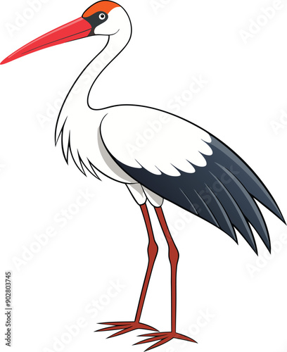  Drawing of a long leg stork