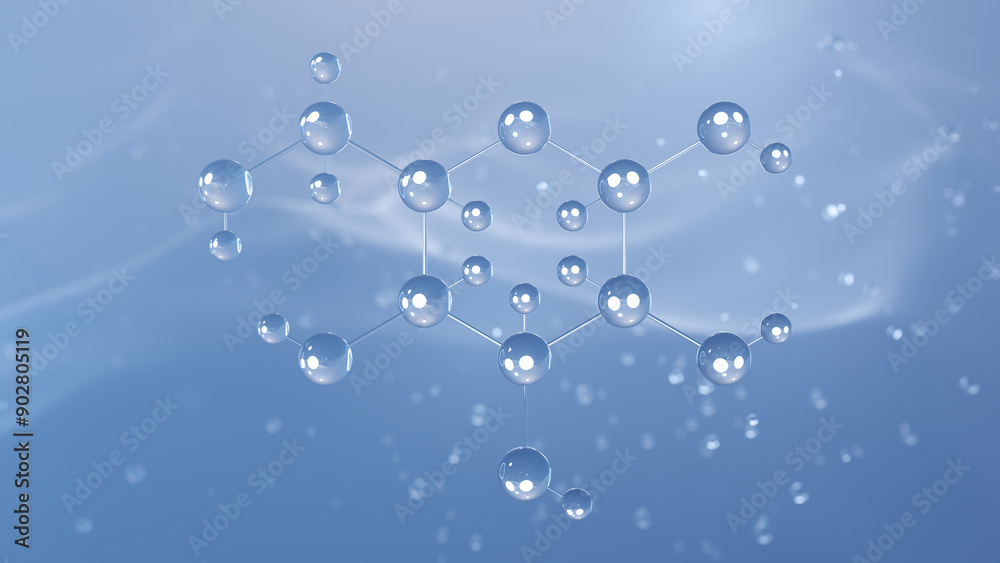 galactose molecular structure, 3d model molecule, milk sugar, structural chemical formula view from a microscope galactose molecular structure, 3d model molecule, milk sugar, structural chemical formula view from a microscope